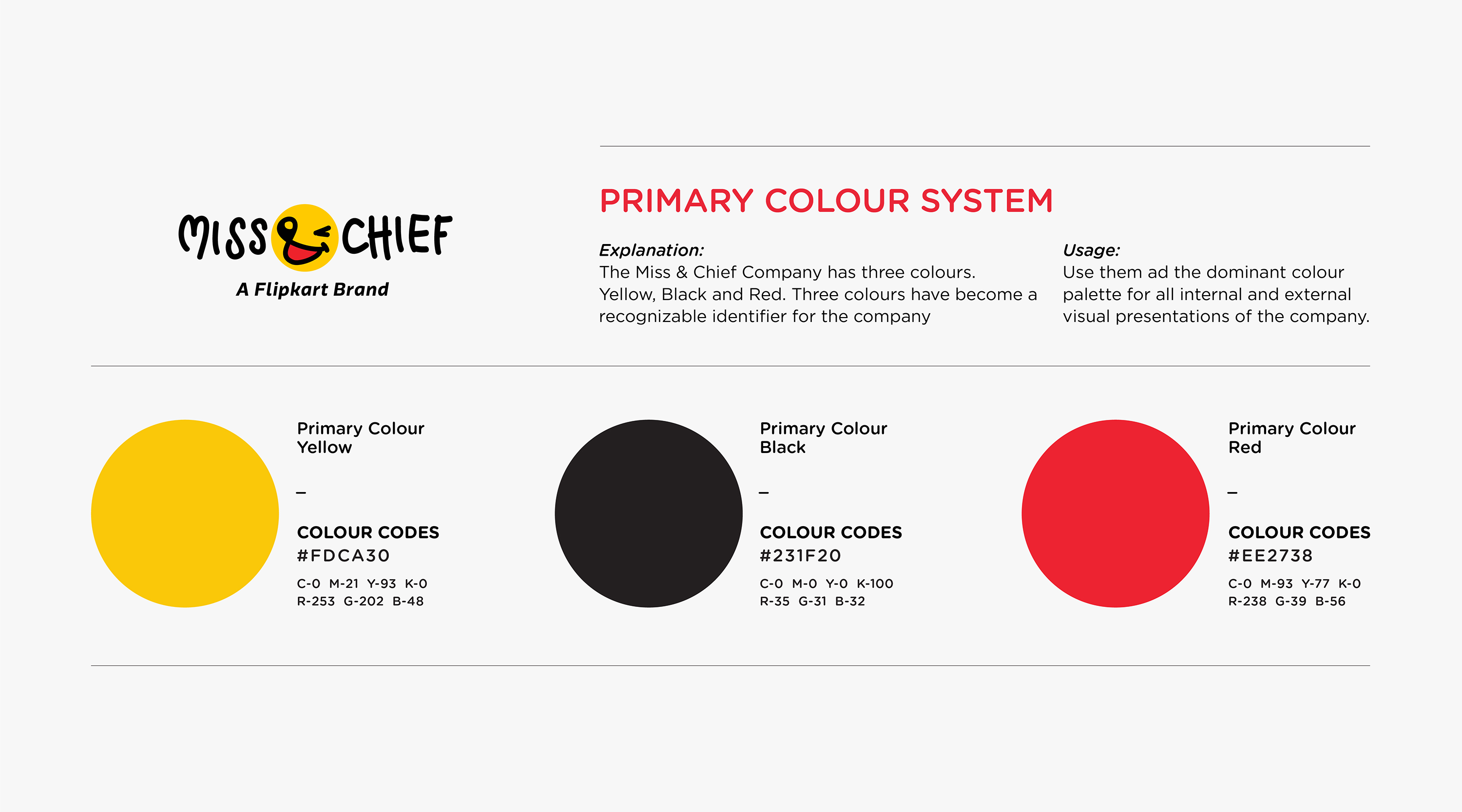 Primary Colour Scheme for the brand Primary Colour Scheme for the brand